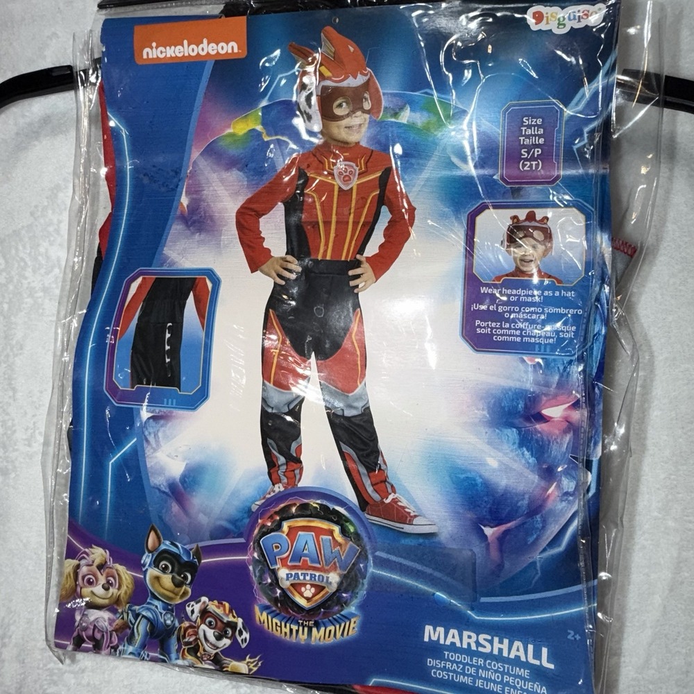 Paw Patrol Mighty Movie Kids Marshall Dog Halloween Costume Size Small 2T New